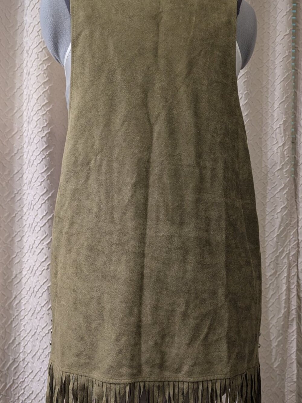 CRAZY TRAIN green western style vest with fringe - Picture 2 of 5
